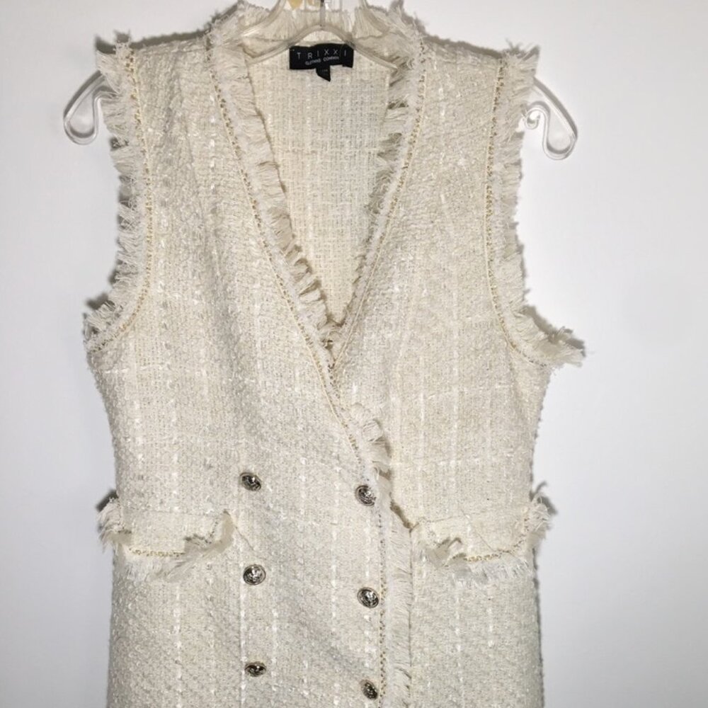 Trixxi Tweed Long Vest Size Large NWT